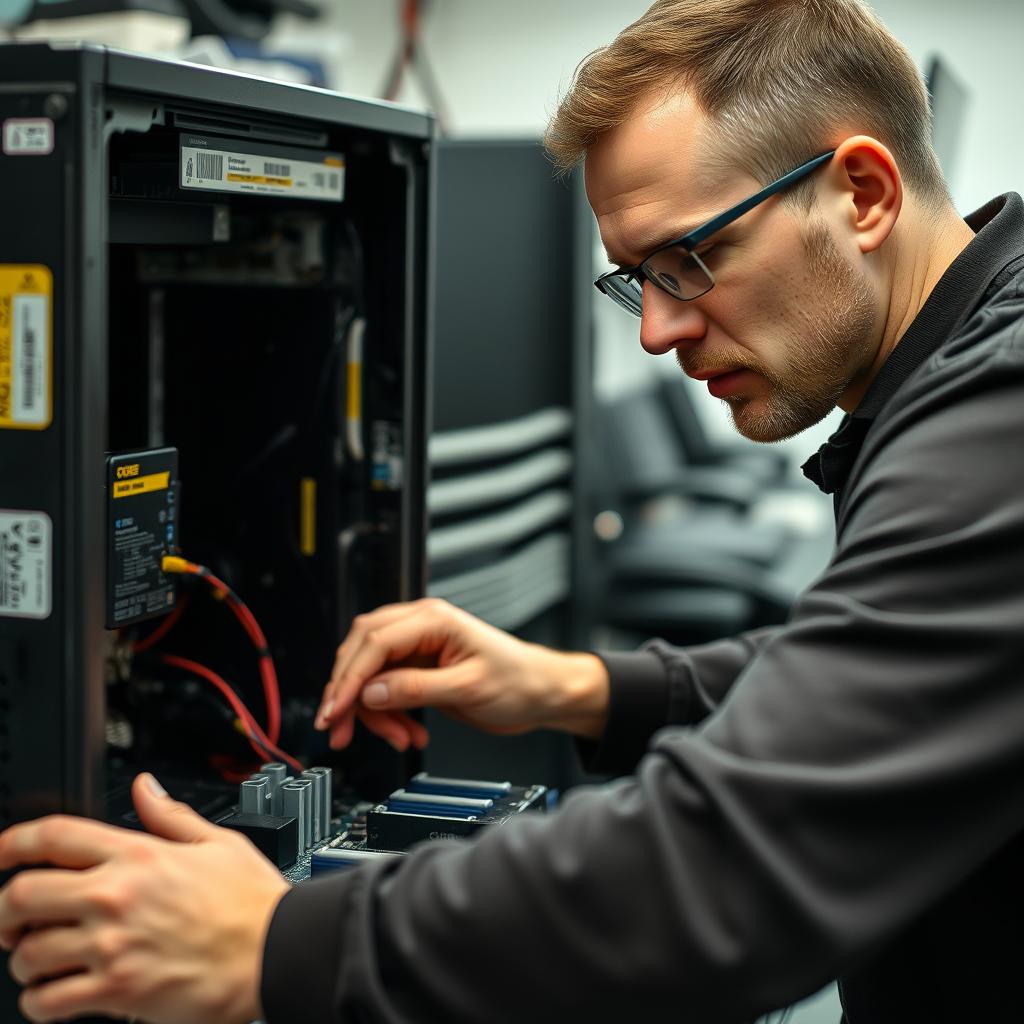 Certificeret tekniker der arbejder på SSD opgradering i København