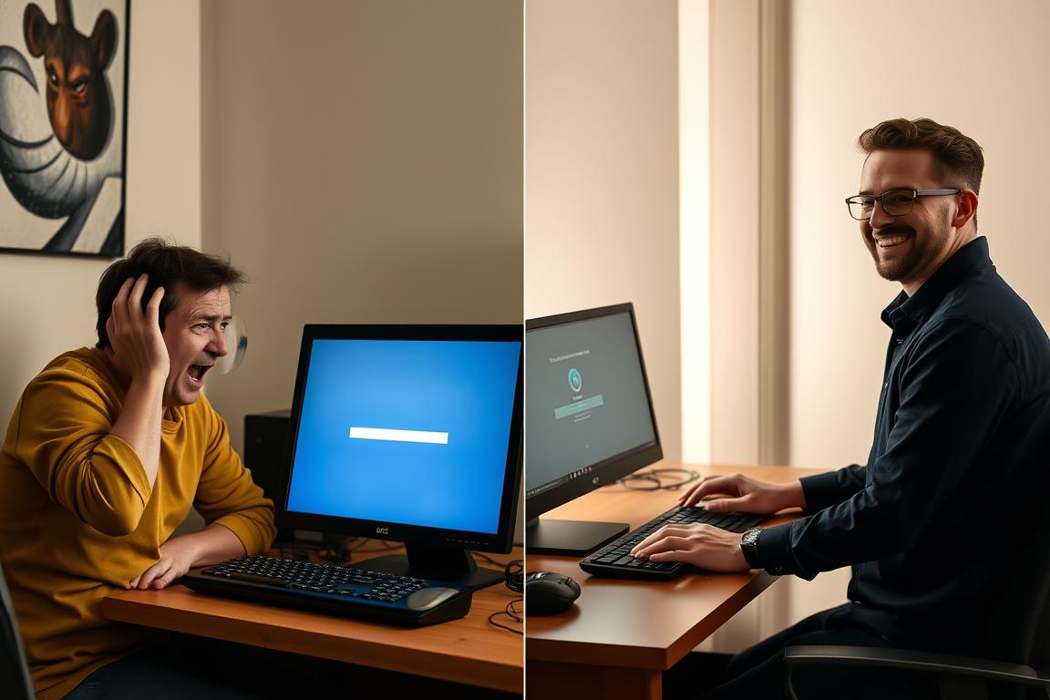 Før og efter SSD opgradering af computer i København