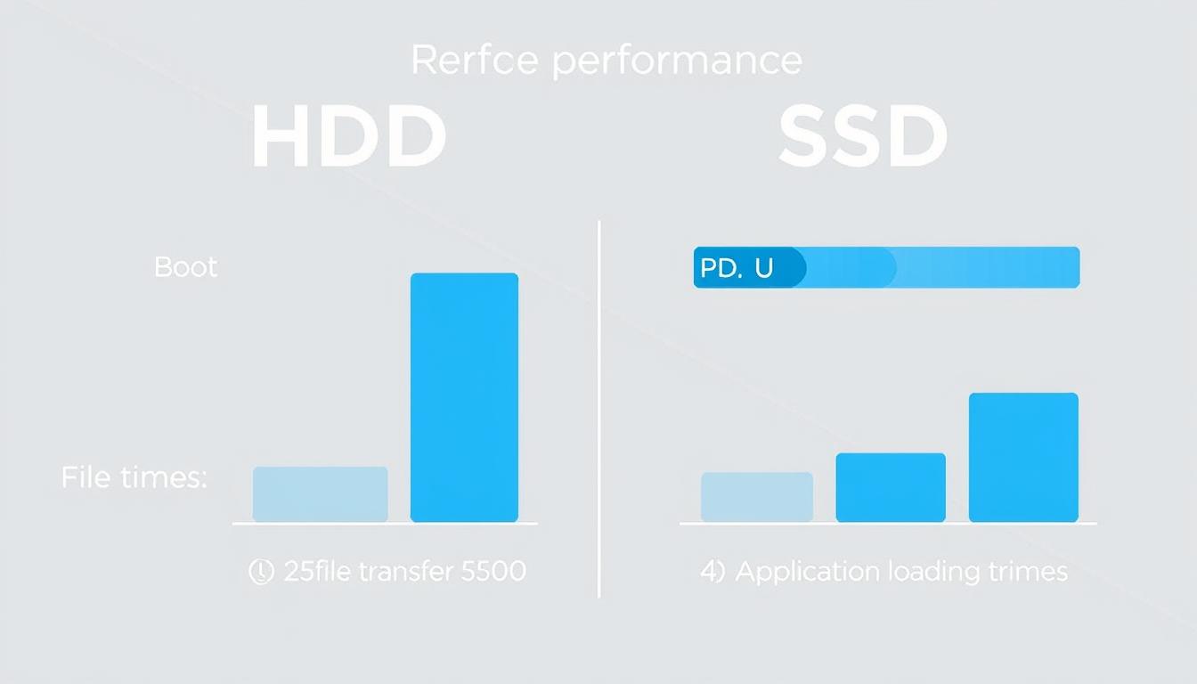 Grafisk sammenligning af HDD og SSD hastigheder i København