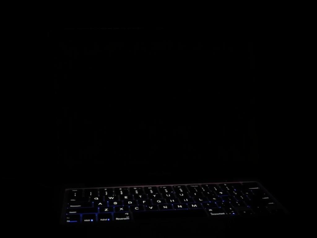 MacBook med sort skærm der viser backlight fejl