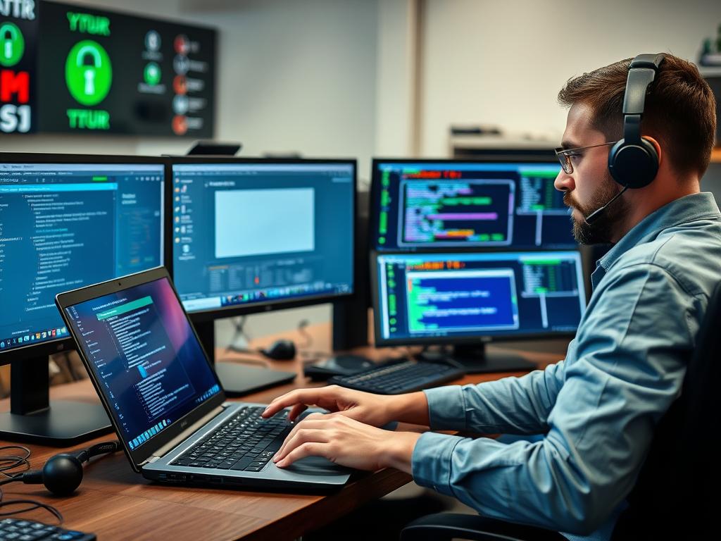 Professionel tekniker der udfører virus- og malwarefjernelse i København