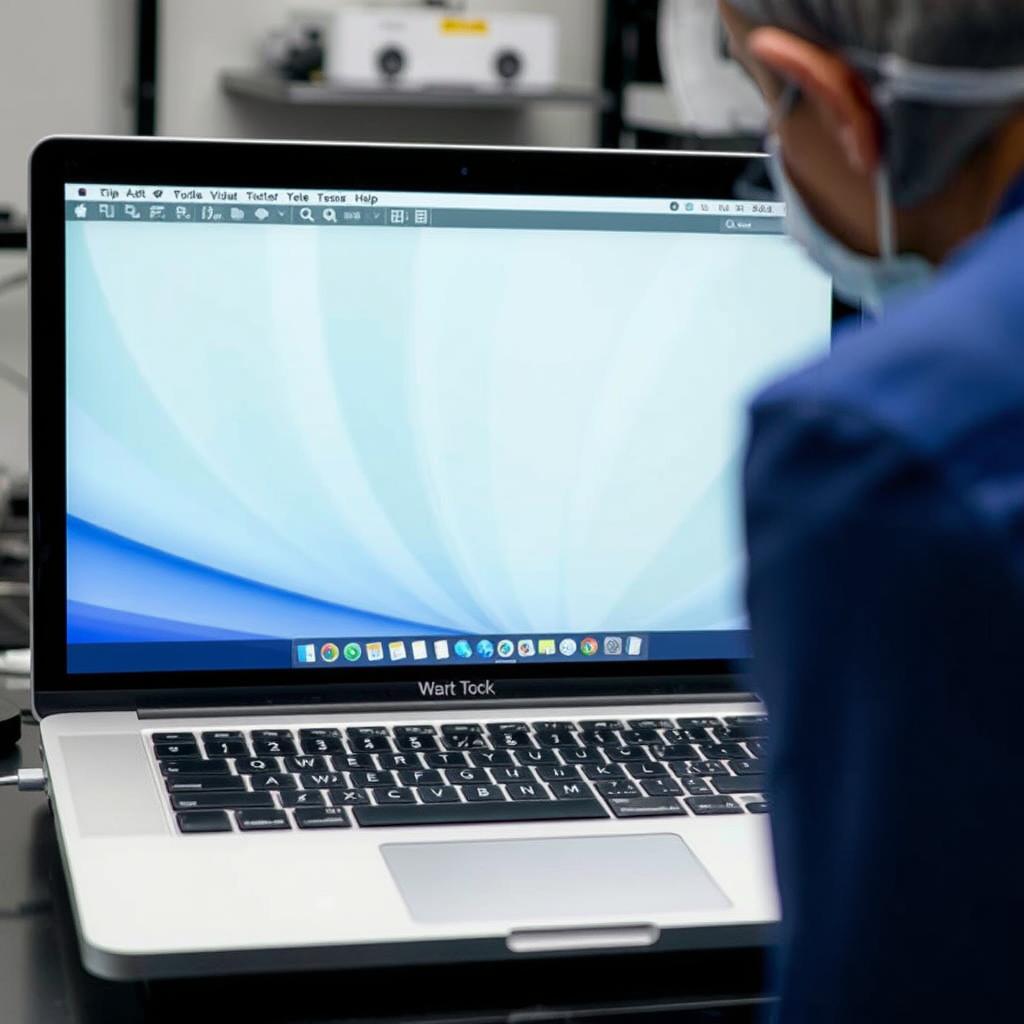 Tekniker der kvalitetstester repareret MacBook skærm