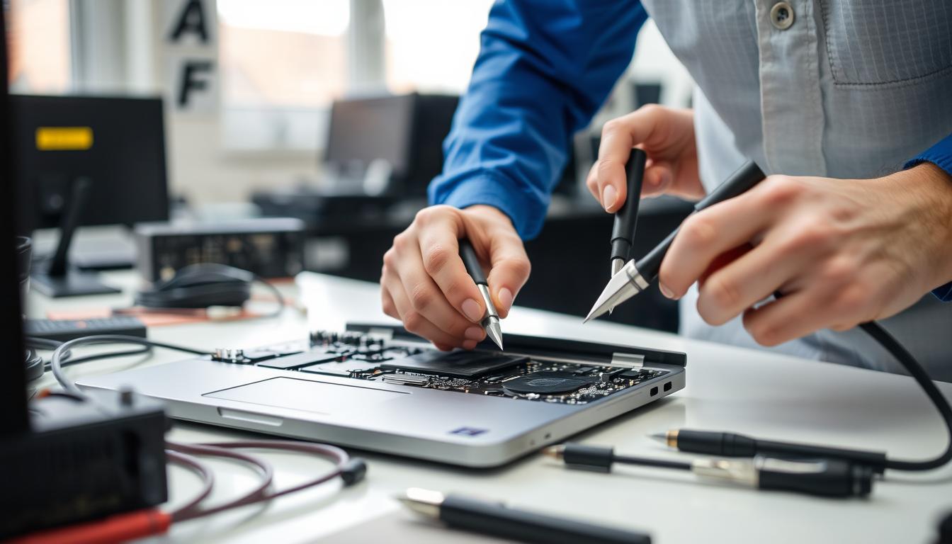 Tekniker der udfører laptop reparation i København værksted