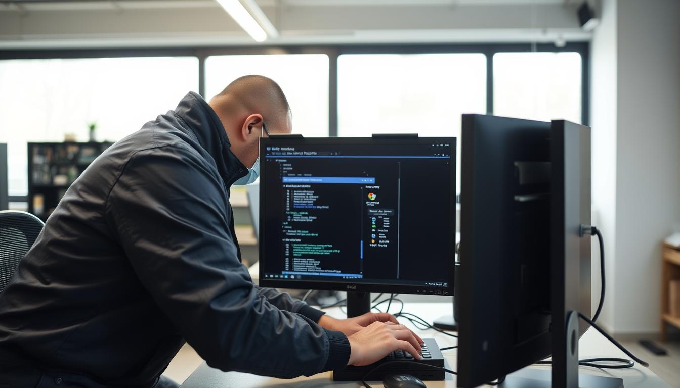 PCklinik tekniker der opgraderer en computer til Windows 11
